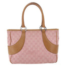 GUCCI GG Canvas Hand Bag Pink Silver 113011 Auth 209260-3