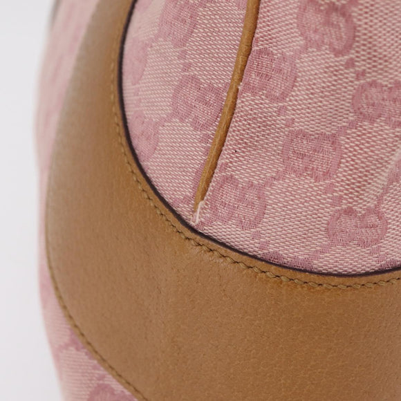 GUCCI GG Canvas Hand Bag Pink Silver 113011 Auth 209260