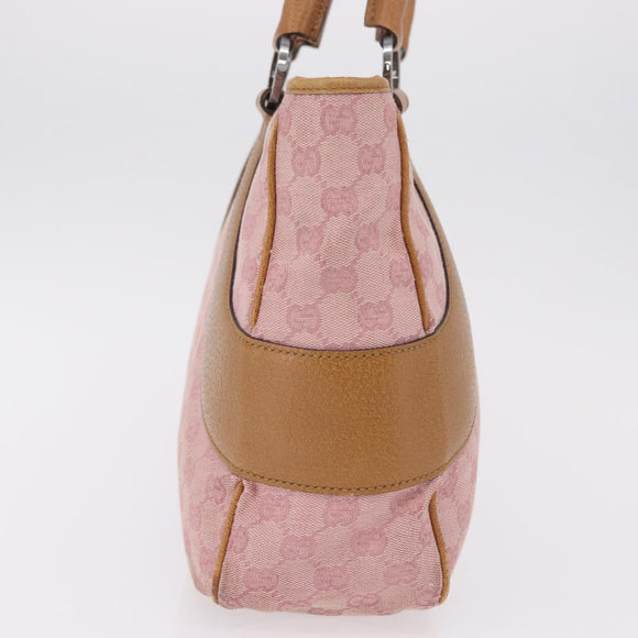 GUCCI GG Canvas Hand Bag Pink Silver 113011 Auth 209260
