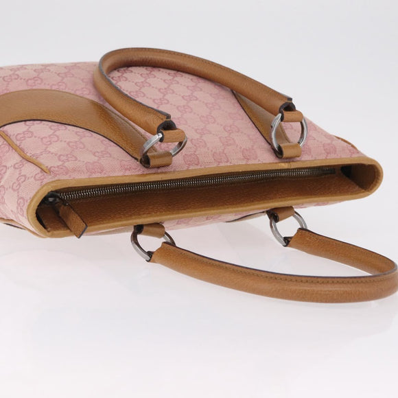 GUCCI GG Canvas Hand Bag Pink Silver 113011 Auth 209260