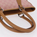 GUCCI GG Canvas Hand Bag Pink Silver 113011 Auth 209260-8