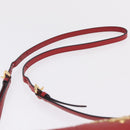 PRADA Shoulder Bag Leather Red Gold Auth 209262A-10