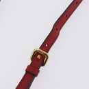 PRADA Shoulder Bag Leather Red Gold Auth 209262A-11