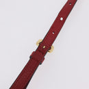 PRADA Shoulder Bag Leather Red Gold Auth 209262A-12