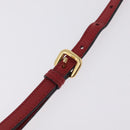 PRADA Shoulder Bag Leather Red Gold Auth 209262A-13