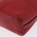 PRADA Shoulder Bag Leather Red Gold Auth 209262A-16
