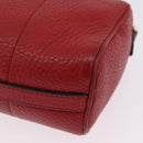 PRADA Shoulder Bag Leather Red Gold Auth 209262A-17