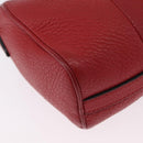 PRADA Shoulder Bag Leather Red Gold Auth 209262A-18