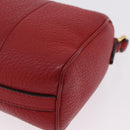 PRADA Shoulder Bag Leather Red Gold Auth 209262A-19