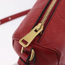 PRADA Shoulder Bag Leather Red Gold Auth 209262A-21