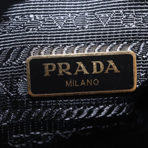PRADA Shoulder Bag Leather Red Gold Auth 209262A