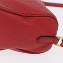 PRADA Shoulder Bag Leather Red Gold Auth 209262A-5