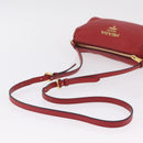 PRADA Shoulder Bag Leather Red Gold Auth 209262A-9