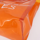 HERMES Vinyl Kelly Hand Bag Vinyl Orange Auth 209264-11