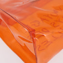 HERMES Vinyl Kelly Hand Bag Vinyl Orange Auth 209264-12