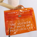 HERMES Vinyl Kelly Hand Bag Vinyl Orange Auth 209264-20