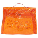 HERMES Vinyl Kelly Hand Bag Vinyl Orange Auth 209264-3