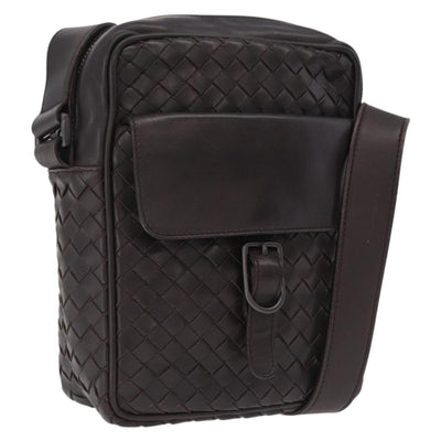 Bottega Veneta INTRECCIATO Shoulder Bag Leather Brown 113092 Auth 209265V