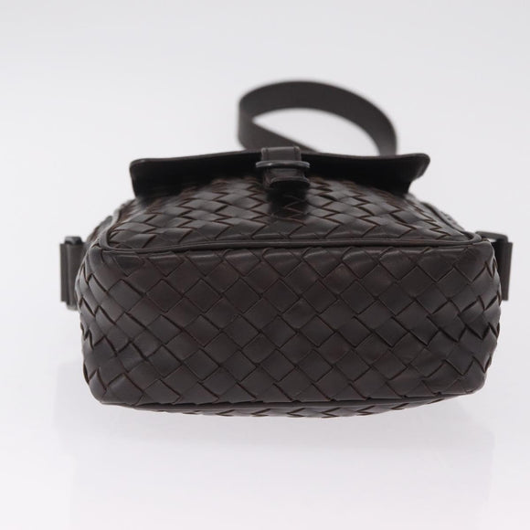 Bottega Veneta INTRECCIATO Shoulder Bag Leather Brown 113092 Auth 209265V