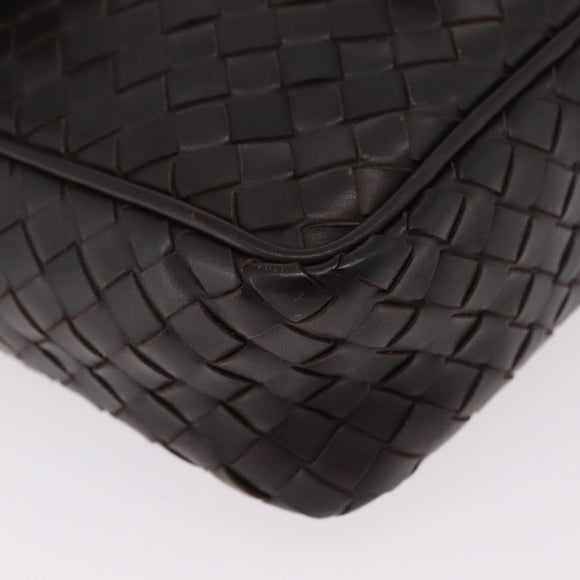 Bottega Veneta INTRECCIATO Shoulder Bag Leather Brown 113092 Auth 209265V