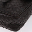 Bottega Veneta INTRECCIATO Shoulder Bag Leather Brown 113092 Auth 209265V-14