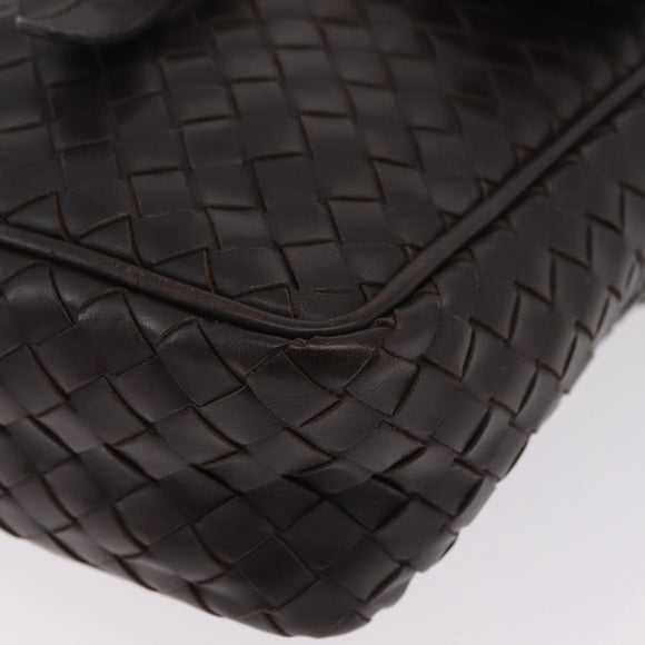Bottega Veneta INTRECCIATO Shoulder Bag Leather Brown 113092 Auth 209265V