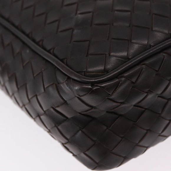 Bottega Veneta INTRECCIATO Shoulder Bag Leather Brown 113092 Auth 209265V