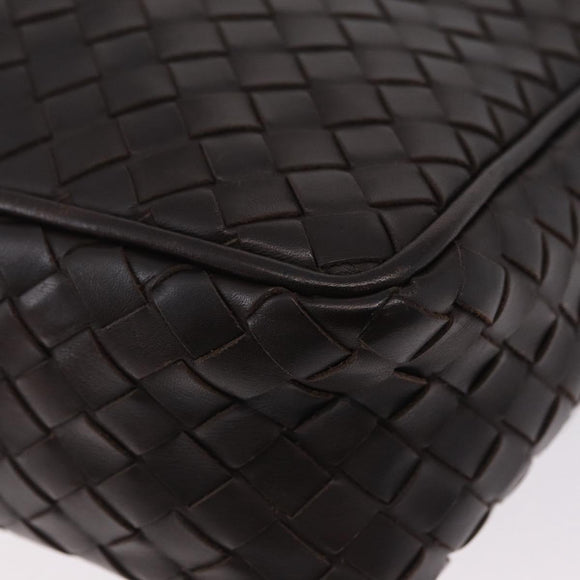 Bottega Veneta INTRECCIATO Shoulder Bag Leather Brown 113092 Auth 209265V