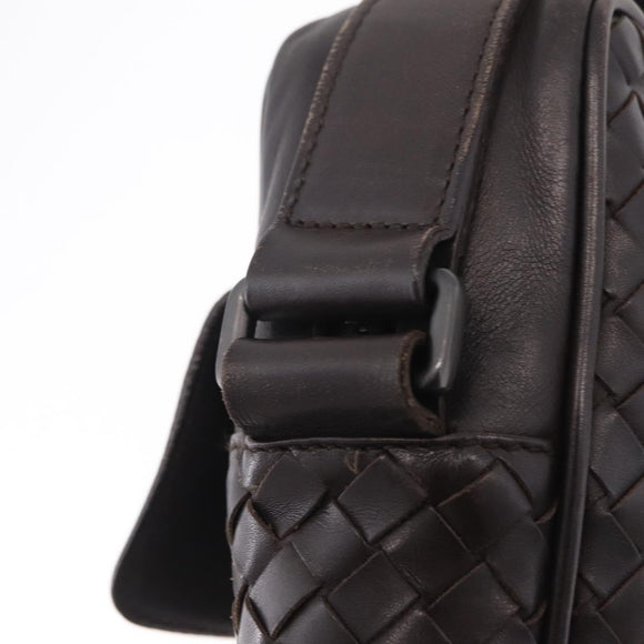 Bottega Veneta INTRECCIATO Shoulder Bag Leather Brown 113092 Auth 209265V