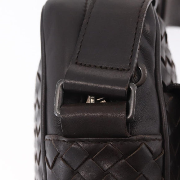Bottega Veneta INTRECCIATO Shoulder Bag Leather Brown 113092 Auth 209265V