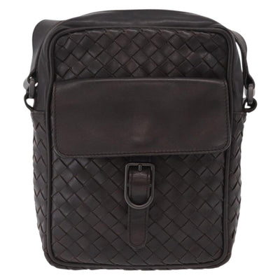 Bottega Veneta INTRECCIATO Shoulder Bag Leather Brown 113092 Auth 209265V - 0