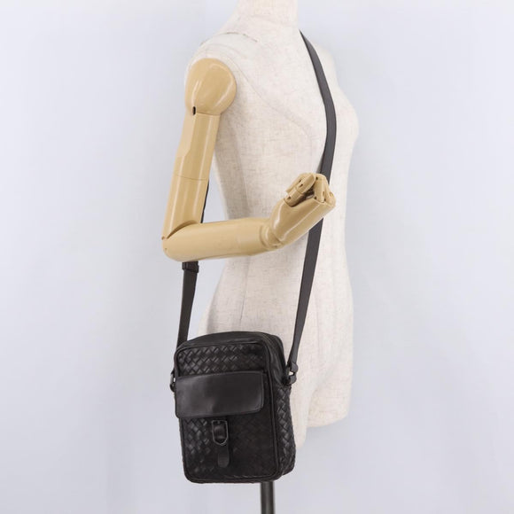 Bottega Veneta INTRECCIATO Shoulder Bag Leather Brown 113092 Auth 209265V