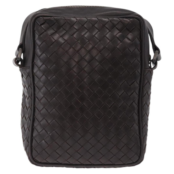 Bottega Veneta INTRECCIATO Shoulder Bag Leather Brown 113092 Auth 209265V