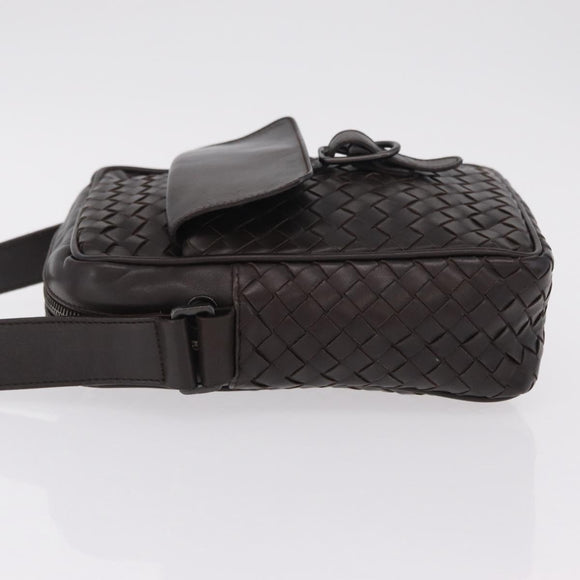 Bottega Veneta INTRECCIATO Shoulder Bag Leather Brown 113092 Auth 209265V