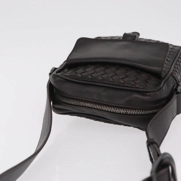 Bottega Veneta INTRECCIATO Shoulder Bag Leather Brown 113092 Auth 209265V