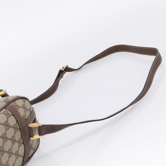 GUCCI GG Supreme Web Sherry Line Bag PVC 2way Beige 002 115 6697 Auth 209269