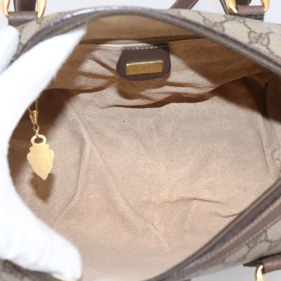 GUCCI GG Supreme Web Sherry Line Bag PVC 2way Beige 002 115 6697 Auth 209269