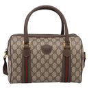 GUCCI GG Supreme Web Sherry Line Bag PVC 2way Beige 002 115 6697 Auth 209269-13