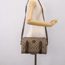 GUCCI GG Supreme Web Sherry Line Bag PVC 2way Beige 002 115 6697 Auth 209269-25