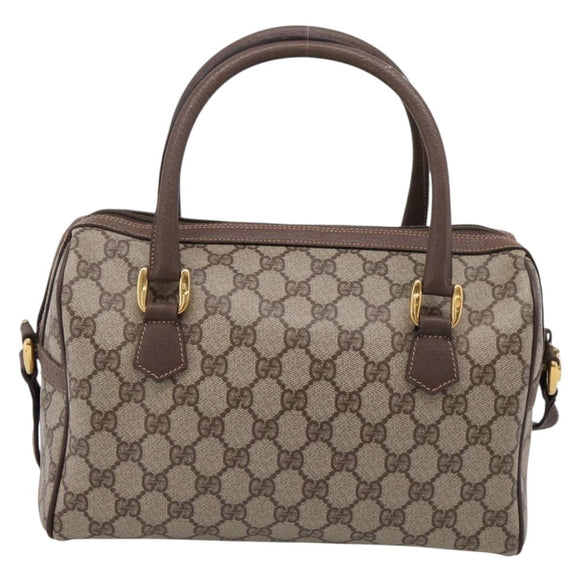 GUCCI GG Supreme Web Sherry Line Bag PVC 2way Beige 002 115 6697 Auth 209269