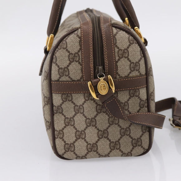 GUCCI GG Supreme Web Sherry Line Bag PVC 2way Beige 002 115 6697 Auth 209269