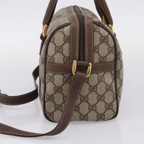 GUCCI GG Supreme Web Sherry Line Bag PVC 2way Beige 002 115 6697 Auth 209269