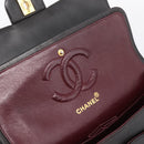 CHANEL Chain Matelasse 25 Shoulder Bag Lamb Skin Black Gold CC Auth 209270V-19
