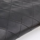 CHANEL Chain Matelasse 25 Shoulder Bag Lamb Skin Black Gold CC Auth 209270V-7