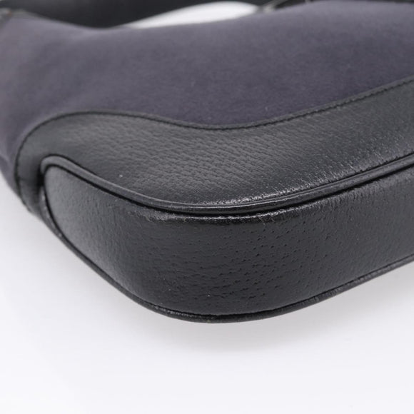 GUCCI Jackie Shoulder Bag Wool Black Silver 001 3306 Auth 209271V