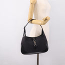 GUCCI Jackie Shoulder Bag Wool Black Silver 001 3306 Auth 209271V-25