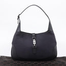 GUCCI Jackie Shoulder Bag Wool Black Silver 001 3306 Auth 209271V-12