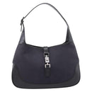 GUCCI Jackie Shoulder Bag Wool Black Silver 001 3306 Auth 209271V-13