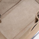 CELINE Luggage Micro Shopper Hand Bag Leather Beige Gold Auth 209272V-10