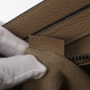 CELINE Luggage Micro Shopper Hand Bag Leather Beige Gold Auth 209272V-11